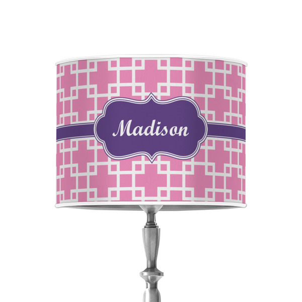Custom Linked Squares 8" Drum Lamp Shade - Poly-film (Personalized)