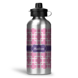 Linked Squares Water Bottles - 20 oz - Aluminum (Personalized)