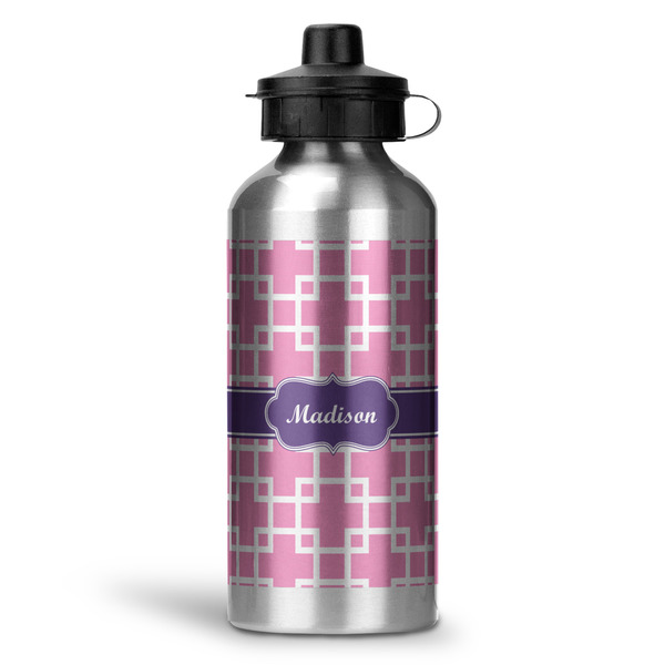 Custom Linked Squares Water Bottles - 20 oz - Aluminum (Personalized)