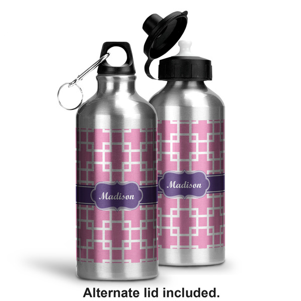 Linked Squares Aluminum Water Bottle - Alternate lid options
