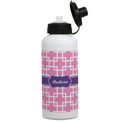 Linked Squares Water Bottles - Aluminum - 20 oz - White (Personalized)