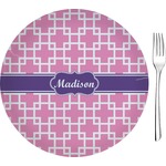 Linked Squares Glass Appetizer / Dessert Plate 8" (Personalized)