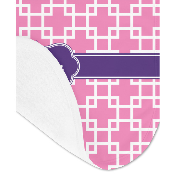 Linked Squares Baby Bib - AFT detail