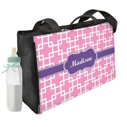 Linked Squares Diaper Bag w/ Name or Text