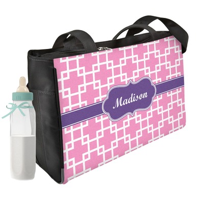 Linked Squares Diaper Bag w/ Name or Text