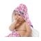 Linked Squares Baby Hooded Towel on Child