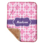 Linked Squares Sherpa Baby Blanket - 30" x 40" w/ Name or Text