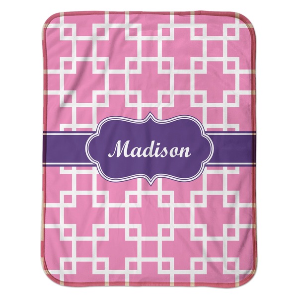 Linked Squares Baby Sherpa Blanket - Flat