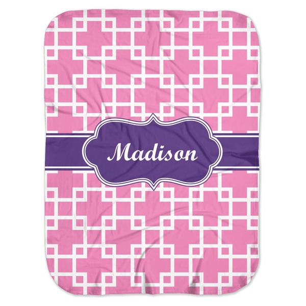 Custom Linked Squares Baby Swaddling Blanket (Personalized)