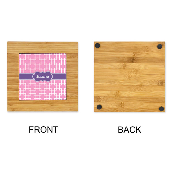 Linked Squares Bamboo Trivet with 6" Tile - APPROVAL