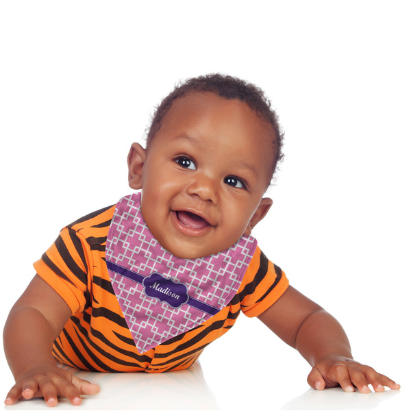 Linked Squares Bandana Bib - (Lifestyle 1 boy)