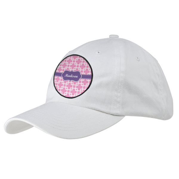 Custom Linked Squares Baseball Cap - White (Personalized)