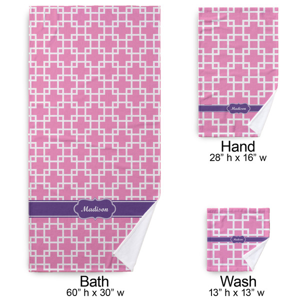 Linked Squares Bath Towel Sets - 3-piece - Approval