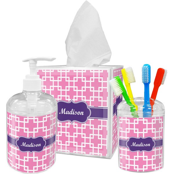 Linked Squares Bathroom Accessories Set (Personalized)