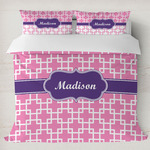 Linked Squares Duvet Cover Set - King (Personalized)