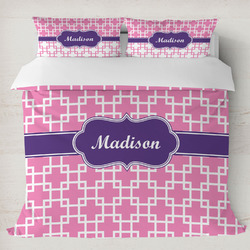Linked Squares Duvet Cover Set - King (Personalized)