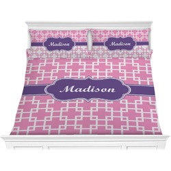 Linked Squares Comforter Set - King (Personalized)