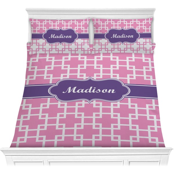Custom Linked Squares Comforter Set - Full / Queen (Personalized)