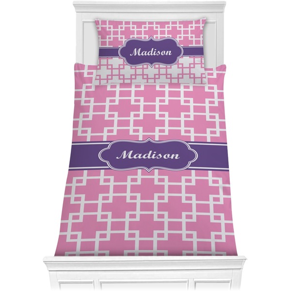 Custom Linked Squares Comforter Set - Twin XL (Personalized)