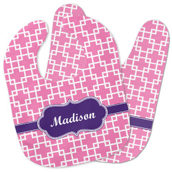 Linked Squares Baby Bib w/ Name or Text