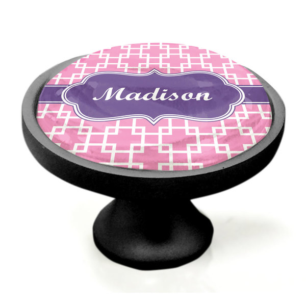 Linked Squares Black Custom Cabinet Knob (Side)