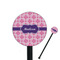 Linked Squares 5.5" Round Plastic Stir Sticks - Black - Single Sided (Personalized)