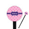 Linked Squares 7" Round Plastic Stir Sticks - Black - Single Sided (Personalized)