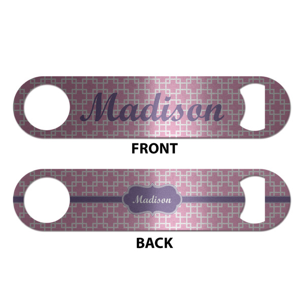 Linked Squares Bottle Opener - Front & Back