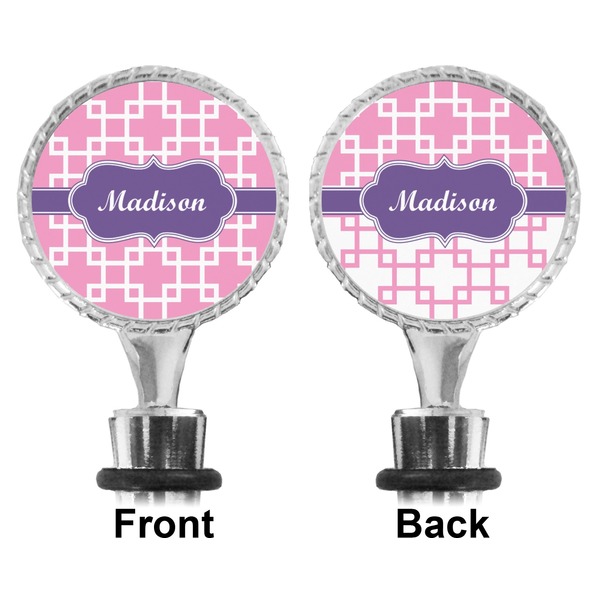 Linked Squares Bottle Stopper - Front and Back