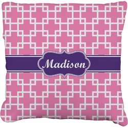 Linked Squares Faux-Linen Throw Pillow 18" (Personalized)