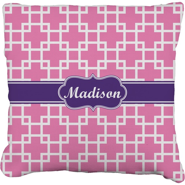 Custom Linked Squares Faux-Linen Throw Pillow 20" (Personalized)