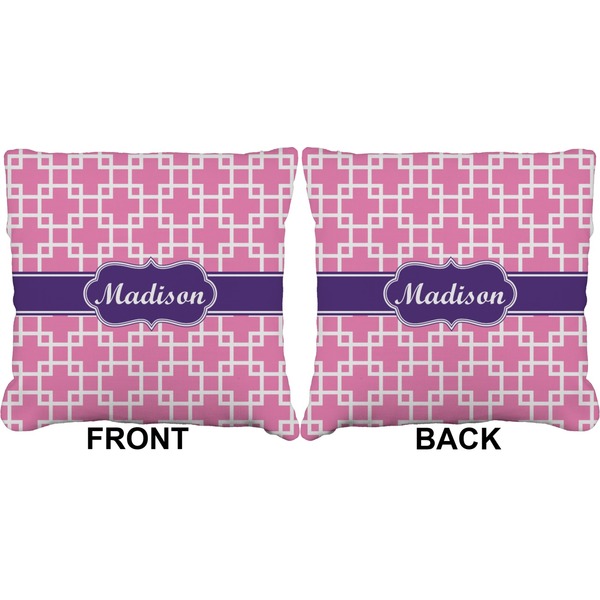 Linked Squares Burlap Pillow Approval