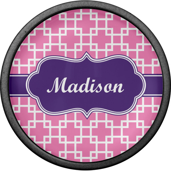 Linked Squares Cabinet Knob - Black - Front