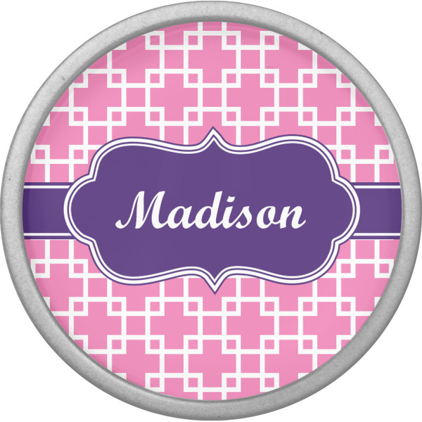 Linked Squares Cabinet Knob - Nickel - Front