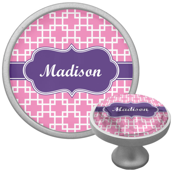 Custom Linked Squares Cabinet Knob (Silver) (Personalized)