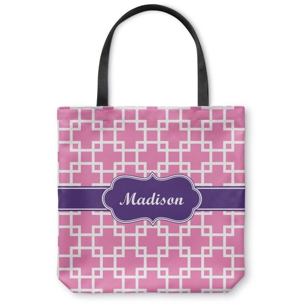 Custom Linked Squares Canvas Tote Bag - Small - 13"x13" (Personalized)