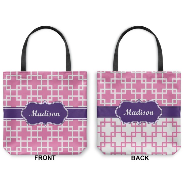 Linked Squares Canvas Tote - Front and Back