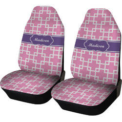 Linked Squares Car Seat Covers (Set of Two) (Personalized)
