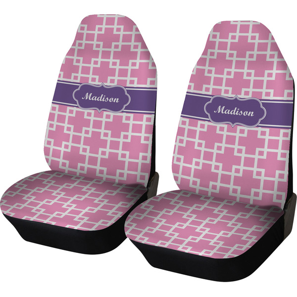 Custom Linked Squares Car Seat Covers (Set of Two) (Personalized)