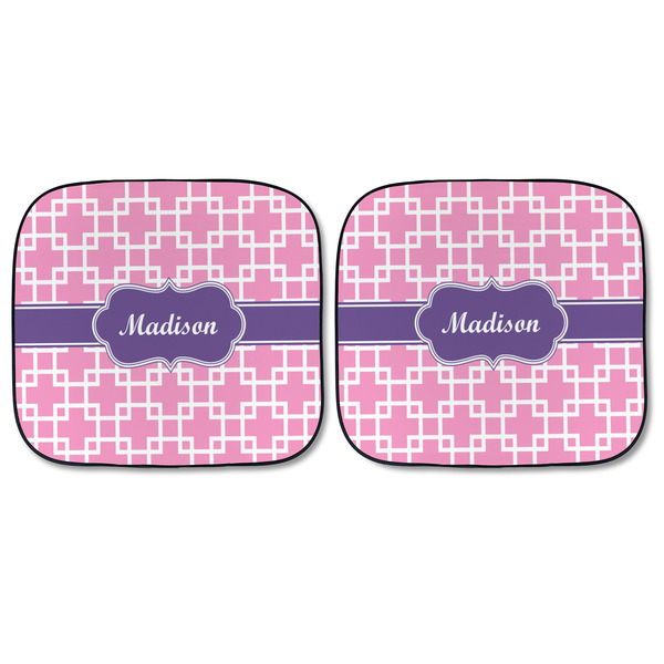 Linked Squares Car Sun Shades - FRONT