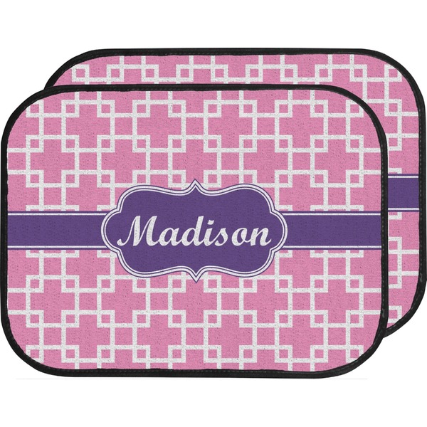 Custom Linked Squares Car Floor Mats (Back Seat) (Personalized)