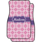 Linked Squares Car Floor Mats (Front Seat) (Personalized)