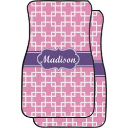 Linked Squares Car Floor Mats (Front Seat) (Personalized)