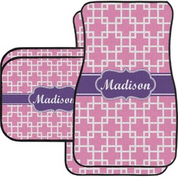 Linked Squares Car Floor Mats Set - 2 Front & 2 Back (Personalized)