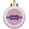Linked Squares Ceramic Ball Ornament (Personalized)