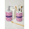 Linked Squares Ceramic Bathroom Accessories - LIFESTYLE (toothbrush holder & soap dispenser)