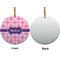 Linked Squares Ceramic Flat Ornament - Circle Front & Back (APPROVAL)