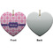 Linked Squares Ceramic Flat Ornament - Heart Front & Back (APPROVAL)