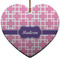 Linked Squares Ceramic Flat Ornament - Heart (Front)