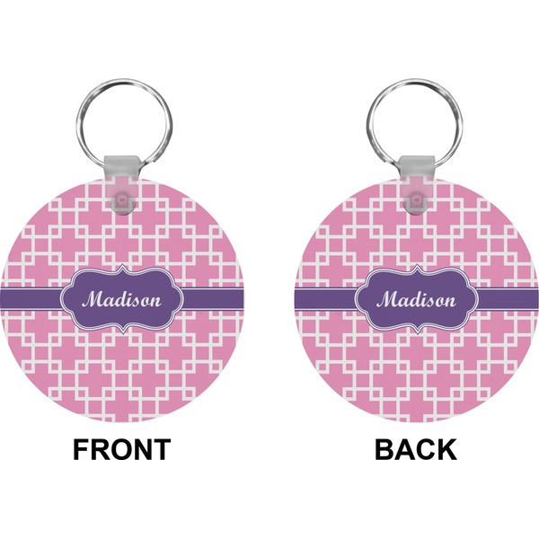 Linked Squares Circle Keychain (Front + Back)